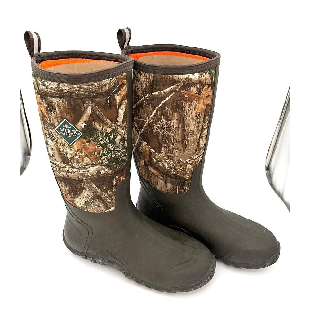 MUCK Tall Hunting Boots Fieldblazer Mens US14 Forest Tree Camouflage Waterproof